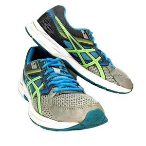 Asics Gel Running Womens Pre-owned Gray w/Blue Green Accent Sneakers - sz. 9